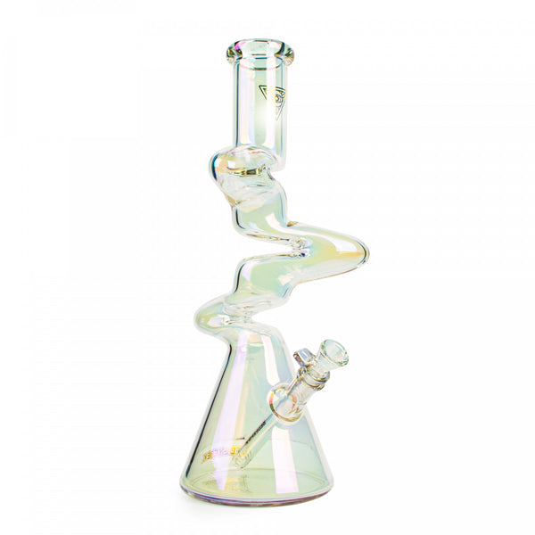 RED EYE TEK® 16" Metallic Terminator Finish 3-Arm Zag Beaker Tube - Petes Pipe Shop