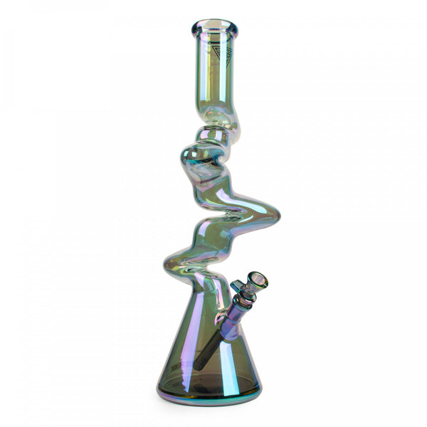 RED EYE TEK® 19" Metallic Terminator Finish 4-Arm Zag Beaker Tube - Petes Pipe Shop